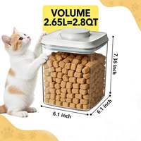 Distributeur de nourriture pour chat 2000 ml, grand bac rond en plastique hermétique et chauffable pour croquettes, avec couvercle à pression, pour la cuisine
