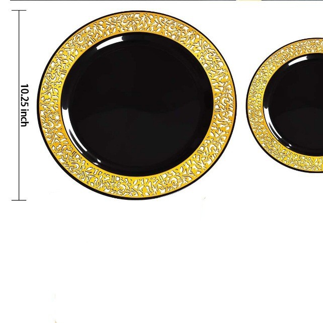 assiette creuse en or noir