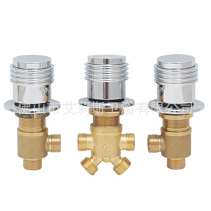 Mitigeur de bain OEM à 3 poignées avec cartouche céramique, pommeau de douche massant, robinet de lavabo, interrupteur pour animaux, robinet chaud/froid en cuivre 6703 - Product Image 1