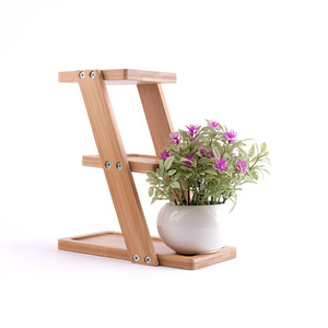 Support à fleurs, support pour plantes succulentes, support de jardinière à plusieurs niveaux pour rebord de fenêtre/baie vitrée, étagère de rangement, support en bambou pour salon - Product Image 3