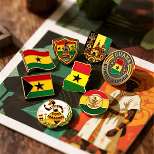 Épingles à revers du drapeau national du Ghana, écussons personnalisés en émail doux, emblèmes <span class=keywords><strong>de</strong></span> <span class=keywords><strong>pays</strong></span> africains, badges en métal, broches <span class=keywords><strong>de</strong></span> costume, accessoires, étiquettes d'identification pour événements - Product Image 4