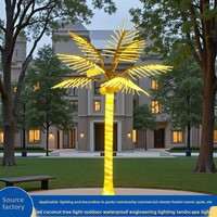 Palmier artificiel lumineux de 6 pieds avec éclairage LED, idéal pour Noël, IP65, vente en gros pour hôtels, parcs, jardins et aménagements paysagers