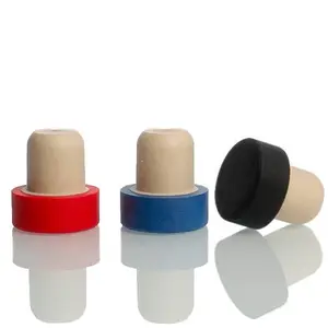 Capsulated काग Stoppers काले प्लास्टिक Bartops टी-corks सील टोपी Closures Liquors बोतल Synthstic काग डाट