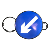 Panneau d'avertissement de sécurité routière debout réfléchissant Indication de la direction du trafic Avertissement Impression numérique Alerte visuelle Bleu 40cm