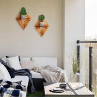 Étagères flottantes en bois à fixer au mur, à un seul niveau, pour la présentation de plantes, organiseur de pots de fleurs pour la cuisine, la salle de bain, le salon, la décoration de la maison