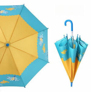 <span class=keywords><strong>Parapluie</strong></span> droit pour enfants avec logo personnalisé, sûr et rond, avec baleines en fibre de verre résistantes au vent, imperméable en PVC et protection UV, idéal pour les cadeaux - Product Image 1