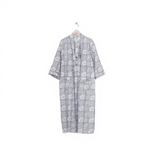 Robe de nuit en coton pour femme, été/printemps, sexy, imprimé floral, kimono, faite à la main, taille haute élastique, longueur intégrale, douce, style indien - Product Image 1