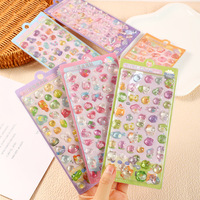 Autocollants pour enfants de style coréen de la marque GKZL, autocollants 3D en relief avec des gemmes en cristal, motifs de dessins animés mignons, décorations pour téléphone