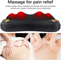 Coussin de massage léger et compact à brancher, avec compresse chaude, massage Shiatsu par pétrissage, masseur cervical en mousse à mémoire de forme, coussin en U portable pour le voyage