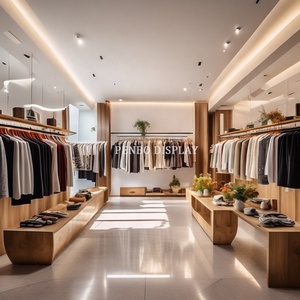 Estante <span class=keywords><strong>de</strong></span> exhibición <span class=keywords><strong>de</strong></span> pared <span class=keywords><strong>de</strong></span> <span class=keywords><strong>madera</strong></span> con percha Bastidores <span class=keywords><strong>de</strong></span> ropa bonitos y soporte <span class=keywords><strong>de</strong></span> exhibición <span class=keywords><strong>de</strong></span> ropa para muebles <span class=keywords><strong>de</strong></span> tienda <span class=keywords><strong>de</strong></span> ropa al por menor - Product Image 5