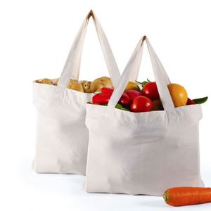 Sac fourre-tout en toile de coton réutilisable et écologique, personnalisé, pour les courses, avec plusieurs poches intérieures, vente en gros - Product Image 1