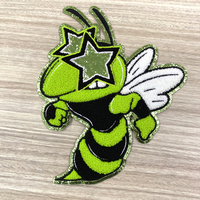 Patchs en chenille brodés en 3D personnalisés OEM avec fleurs et cœurs à paillettes pour chapeaux - Grande taille