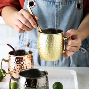 Mug écologique en acier inoxydable et <span class=keywords><strong>cuivre</strong></span>, pour bière, mulet de moscou, 12 unités, vente en gros - Product Image 2