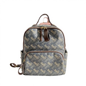 Luxury Designer Women's Retro Wagon PU Leather <b>Backpack</b> with Zipper Closure <b>Water</b>-Proof & Polyester Lining for Summer - Product Image 2