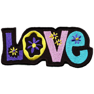 Love Embroidered Iron-On Patch With Floral Design Colorful <b>Letters</b> Nonwoven Felt Patches For Gifts - Product Image 1