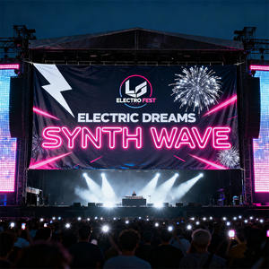 لافتة خلفية كبيرة الحجم مخصصة ومحمولة ومقاومة للماء وصديقة للبيئة من الفينيل للمهرجانات والحفلات والفعاليات الترويجية - مقاومة للطقس والأشعة فوق البنفسجية - Product Image 4