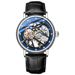 Luxury Vintage Wholesale Custom Logo Business Tourbillon Waterproof Luminous Genuine Leather Strap Automatic <b>Wristwatch</b> for <b>Man</b> - Product Image 4