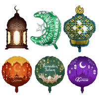Ballons en feuille de dessin animé en gros, décoration de l'Aïd, décoration de l'Aïd el-Fitr, Ramadan Moubarak, ballon à hélium, lanterne, lampe, lune, étoile, ballons en mylar pour fête