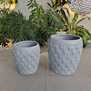 Maceta de Fibra de Arcilla con Acabado de Textura Única, Caja Redonda para Plantas, Jardín, Hogar, Árbol, para Interiores, Suministro Directo de Fábrica - Product Image 6