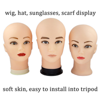 PROMO CHAUDE Présentoir de Tête de Mannequin Homme Chauve pour Chapeaux, Coiffure, Tressage et Décoloration – Durable