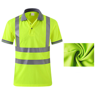 Polo de sécurité haute visibilité en polyester classe 2, réfléchissant, à séchage rapide, en maille respirante, vêtements de travail haute visibilité