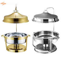 Hochwertige Hotel-Restaurant Mehrkammer-Edelstahl-Chafing-Dishes mit Deckel 9L für Catering