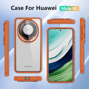 Para <span class=keywords><strong>Huawei</strong></span> Mate <span class=keywords><strong>60</strong></span> <span class=keywords><strong>Pro</strong></span> Funda para teléfono móvil con soporte para lente de cámara Marco de TPU Clear PC Back Protective Hybrid Phone Back Cover - Product Image 6