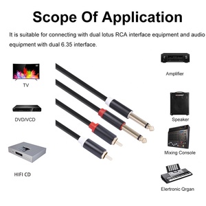 Câble audio <span class=keywords><strong>HIFI</strong></span> double RCA vers double jack 6,35 mm (1/4 po) mono, idéal pour console <span class=keywords><strong>de</strong></span> <span class=keywords><strong>mixage</strong></span>, amplificateur <span class=keywords><strong>de</strong></span> puissance, lecteur CD Hi-Fi, 1m 3m – Vente chaude usine - Product Image 3