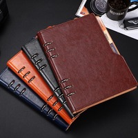 Wenzhou gros A5 cahier d'affaires 100 feuilles couverture en cuir PU épaissi feuilles mobiles imprimé Logo A4 taille bureau cadeau Journal