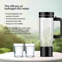 Bouteille d'eau hydrogénée portable pour la maison, 4000 mAh, 1000 ml, SPE PEM, platine, titane
