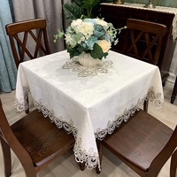 Nappe carrée de style européen, anti-poussière, écologique, réutilisable, en tissu, pour tables à thé, tables de mahjong et tables à manger
