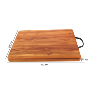 Planche à découper en bois d'acacia massif écologique avec poignée en métal pour la cuisine à domicile - Product Image 3