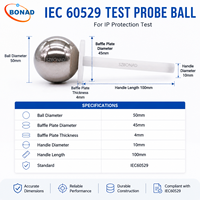 IEC 61032 IP1X Test Finger Probe 50mm, Stainless Steel Access Probe for Electrical Safety Testing