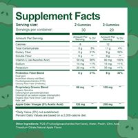 Gummies de fibres OEM Greens au vinaigre de cidre de pomme, prébiotiques, potassium, vitamine C – Complément nutritionnel quotidien
