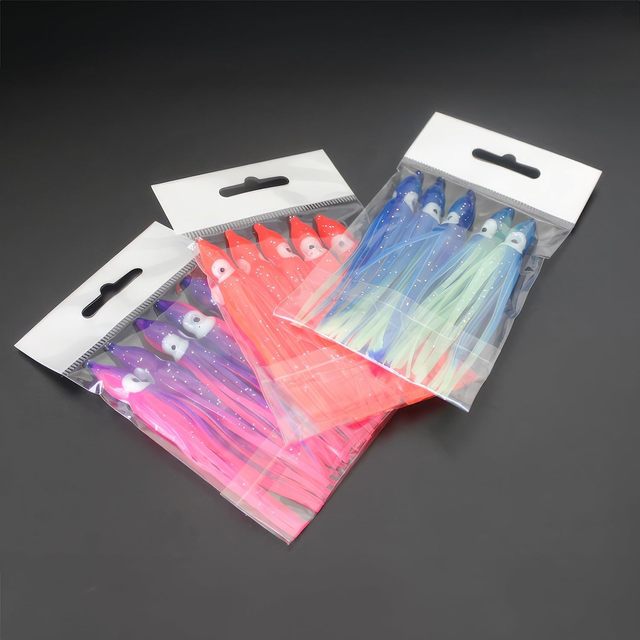 Wholesales 10cm 3g 20 Colors Octopus Hoochies Octopus Skirt Trolling Squid PVC Soft Lure Squid Skirts Fishing Lure