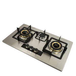 Estufa de <span class=keywords><strong>Gas</strong></span> de <span class=keywords><strong>Dos</strong></span> Quemadores de Acero Inoxidable para Encimera, de Doble Uso, para el Hogar - Product Image 1