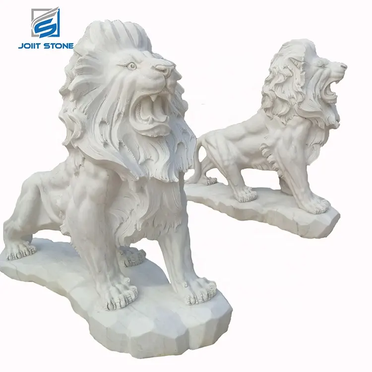 Master Engraver intagliato a mano Design personalizzato disponibile statue di marmo leone in pietra naturale