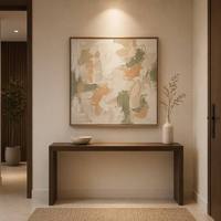 Peinture à l'huile peinte à la main Wabi-Sabi abstraite, technique cuillère à peinture et impasto, sur toile, cadre carré en alliage d'aluminium, personnalisable, vente en gros