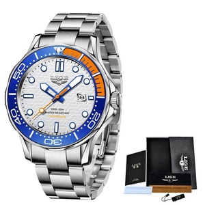Marca superior LIGE 8936, relojes para Hombre, correa de acero inoxidable para Hombre, relojes impermeables, relojes de pulsera con fecha de cuarzo de negocios, Reloj para Hombre - Product Image 6