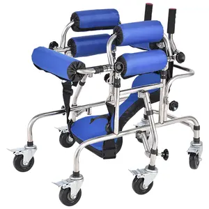 ポータブル折りたたみ式歩行器の高さ調節可能な子供用脳性麻痺スタンディング幅調節可能な車輪付き歩行器