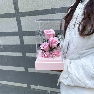 Rosas Preservadas en Caja <span class=keywords><strong>de</strong></span> Acrílico Transparente, Novedad Popular <span class=keywords><strong>de</strong></span> <span class=keywords><strong>2022</strong></span> para Navidad - Product Image 4