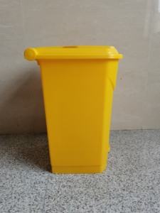 Poubelle de tri des déchets 50L, poubelle à pédale pour déchets médicaux, conteneur médical en plastique, poubelle jaune pour déchets - Product Image 3