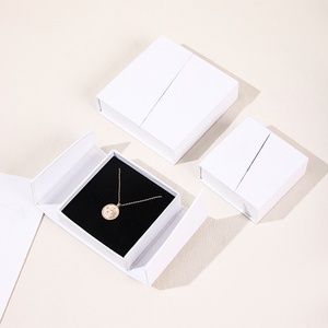 新款设计首饰盒豪华硬纸板珠宝收纳器<span class=keywords><strong>2</strong></span>门磁性项链耳环戒指礼品包装盒 - Product Image 6