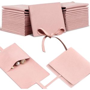 Bolsa de Joyería de Microfibra Lothee de 8x8 cm (3 Pulgadas) para Corbatas de Moño, Bolsa de Regalo Pequeña para Pulseras, Unisex, Ligera - Product Image 1