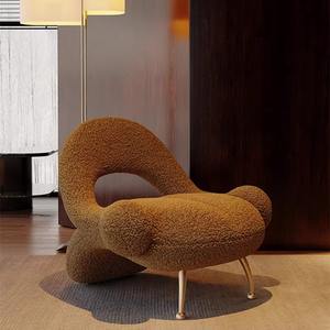 रचनात्मक अद्वितीय क्रीम शैली एकल सोफा अवकाश कुर्सी के लिए बालकनी रिसेप्शन टेबल और सौंदर्य सैलून आराम की प्रतीक्षा करते हैं। - Product Image 4