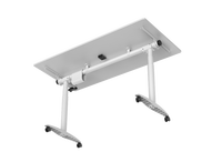 LOGICDATA ODM OEM Table de bureau ergonomique mobile pliable à 2 pieds, hybride agile, réglable en hauteur par colonne INLINE