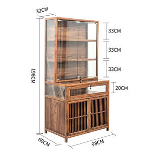 Gabinete de Isla de joyería de madera maciza moderna, Mostrador de cristal transparente para exhibición de vino de tabaco de museo, muebles de sala de estar elegantes - Product Image 5