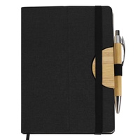 Cadeau unique promotionnel personnalisé Linen A5 PU Notebook avec support de téléphone
