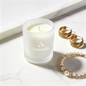 Bougie parfumée Ascendia en cire de soja dans un bocal en verre, élégante, florale, aromathérapie, décoration d'intérieur, durée de combustion de 40 à 60 heures - Product Image 1