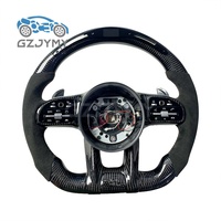 Volant personnalisé en fibre de carbone avec LED pour Mercedes-Benz Classe C W206 Classe S W223, amélioration en cuir noir